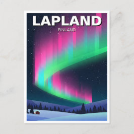 Aurora in Lappland Finnland - Reise Postkarte