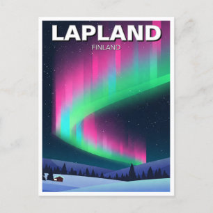 Aurora in Lappland Finnland - Reise Postkarte