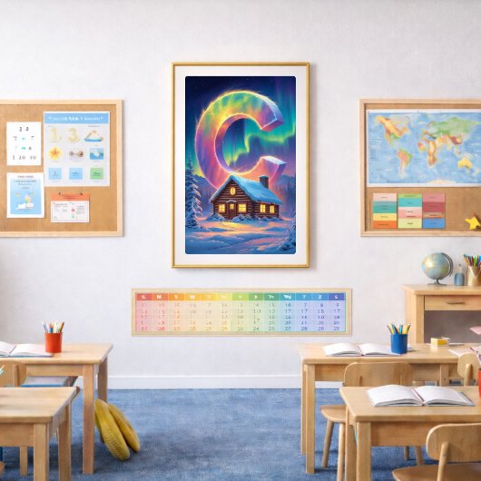 Aurora Letter C Poster | Nordlichter Kunstposter