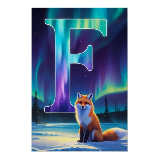 Aurora Letter F Poster | Druck der Nordlichter Kun (Vorderseite)