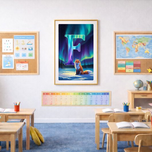 Aurora Letter F Poster | Druck der Nordlichter Kun