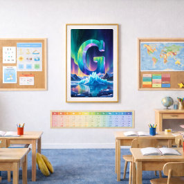 Aurora Letter G Poster | Nordlichter Kunstprint