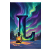 Aurora Letter L Poster | Kunst der Nordlichter (Vorderseite)