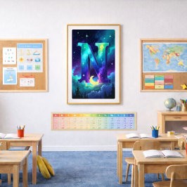 Aurora Letter N Poster | Kunst der Nordlichter