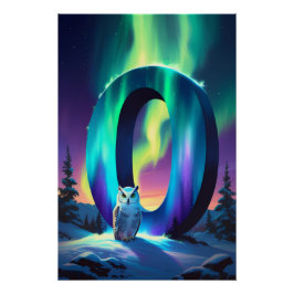 Aurora Letter O Poster | Northern Lights Art