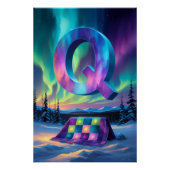 Aurora Letter Q Poster | Northern Lights Art (Vorderseite)