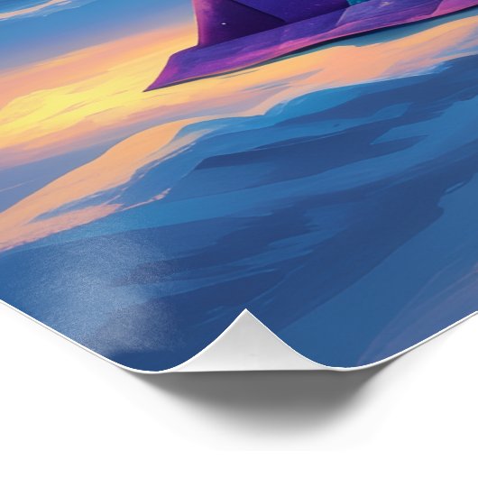 Aurora Letter Q Poster | Northern Lights Art (Ecke)