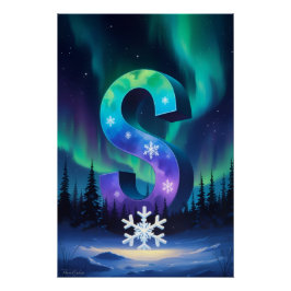 Aurora Letter S Poster | Northern Lights Art