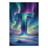 Aurora Letter T Poster | Kunst der Nordlichter (Vorderseite)