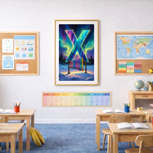 Aurora Letter X Poster | Kunst der Nordlichter