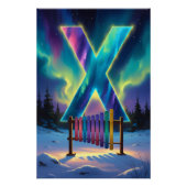 Aurora Letter X Poster | Kunst der Nordlichter (Vorderseite)