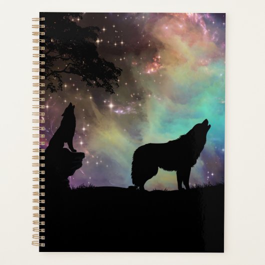 Aurora leuchtet mit Wölfen Planer (Vorderseite)