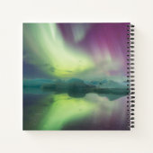 Aurora Lights in Lagoon Jokulsarlon, Iceland Notizblock (Rückseite)