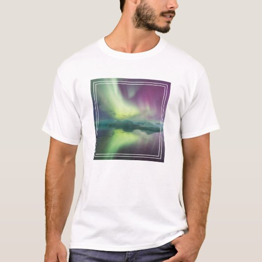 Aurora Lights in Lagoon | Jokulsarlon, Island T-Shirt (Vorderseite)