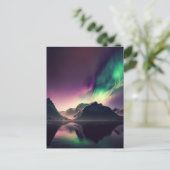 Aurora Lights Night Sky Postkarte (Stehend Vorderseite)