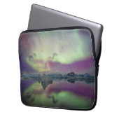 Aurora Lights Reflect Lagoon | Island Laptopschutzhülle (Vorderseite Links)