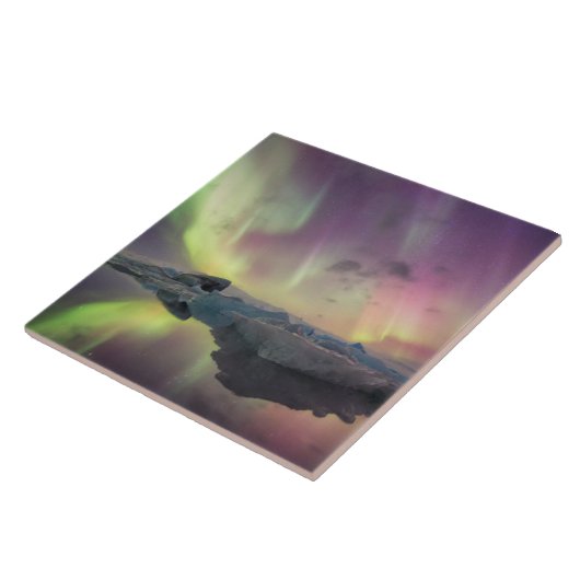 Aurora Lights Reflektion in Lagoon Fliese (Seite)