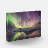 Aurora Lights Reflektion in Lagoon Fotoblock (Links)