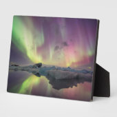 Aurora Lights Reflektion in Lagoon Fotoplatte (Seite)