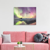 Aurora Lights Reflektion in Lagoon Leinwanddruck (Insitu (Wohnzimmer))