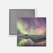 Aurora Lights Reflektion in Lagoon Magnet (Vorderseite/Rückseite)