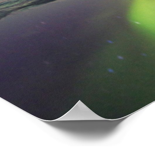 Aurora Lights Reflektion in Lagoon Poster (Ecke)