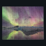 Aurora Lights Reflektion in Lagoon Puzzle<br><div class="desc">Island,  Jokulsarlon. Die Lichter der Aurora spiegeln sich in der Lagune wider. Guthaben: Josh Anon / Jaynes Gallery / DanitaDelimont.com | DanitaDelimont.com | William D. Jaynes (BJY) | EU14 BJY0023</div>