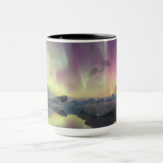 Aurora Lights Reflektion in Lagoon Tasse (Zentrum)