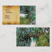 AURORA/MAGIC TREE, grün, blau, Pergament Visitenkarte (Vorne/Hinten)