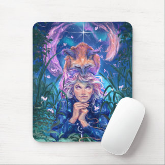 Aurora & Magicfox – Fantasy Night Under the Stars Mousepad