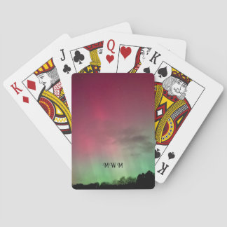 Aurora mit Sternen und Initialen Spielkarten