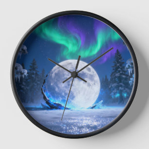Aurora-Mond-Wanduhr Uhr
