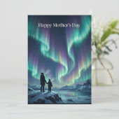 "Aurora — Muttertag Nordlichter" Karte (Stehend Vorderseite)