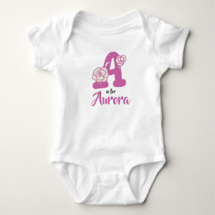 Aurora Name Baby Outfit Letter A Romporal Strampler