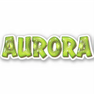 Aurora Name Kiwi Design Aufkleber Sticker