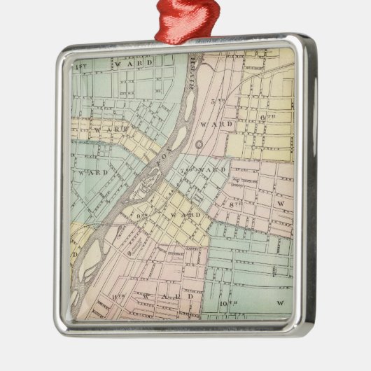 Aurora, Naperville und Wheaton Silbernes Ornament (Links)