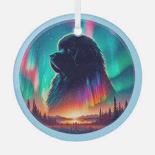 Aurora Newfoundland-Hunde-Ornament Ornament Aus Glas
