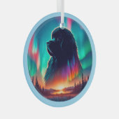 Aurora Newfoundland-Hunde-Ornament Ornament Aus Glas (Vorderseite Rechts)