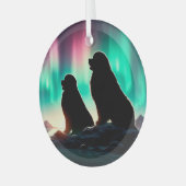 Aurora Newfundlands Circle Ornament Aus Glas (Vorderseite links)