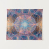 Aurora Nexus: Geometrische Strahlung Wandteppich (Vorderseite (Horizontal))