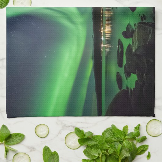 Aurora Night Geschirrtuch (Gefaltet)