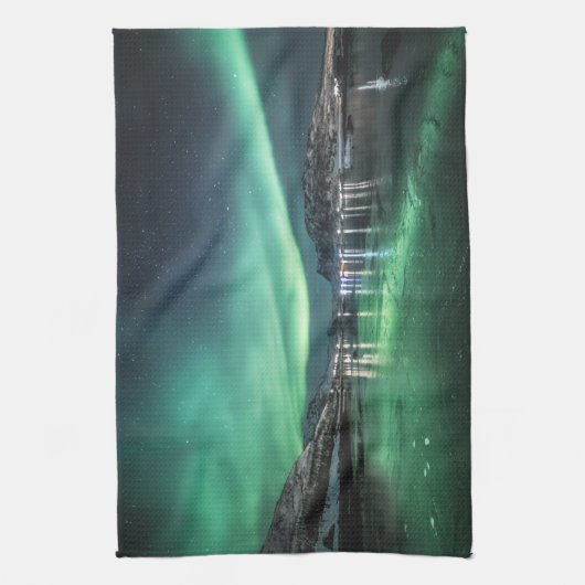 Aurora Night Geschirrtuch (Vertikal)
