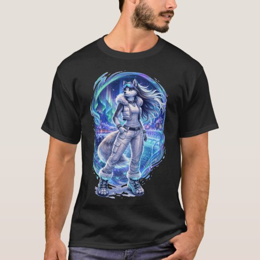 aurora night - husky T-Shirt (Vorderseite)