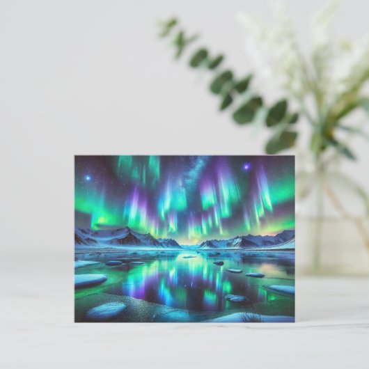 Aurora Nightscape - Postkarte (Stehend Vorderseite)