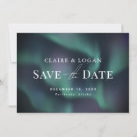 Aurora Nord Lights Winter Save the Date