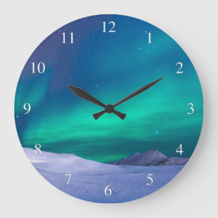 Aurora-Nordlicht-kleine Anzahlen Große Wanduhr