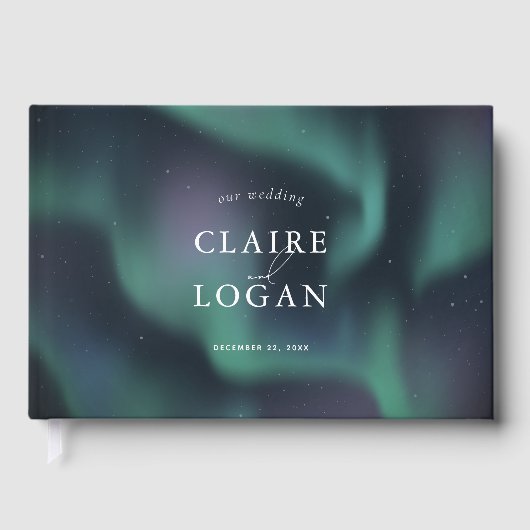 Aurora Nordlichter Hochzeit Gästebuch (Vorderseite)