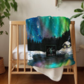 Aurora Nordlichter Winterhütte | Monogramm Sherpadecke