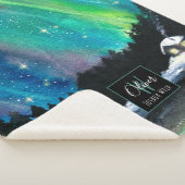 Aurora Nordlichter Winterhütte | Monogramm Sherpadecke (3/4)