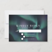 Aurora Northern Lights Hochzeit RSVP Karte (Vorderseite)